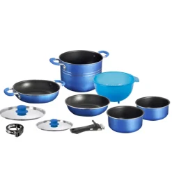 Set pentole da campeggio brunner "skipper 9+1 ø 24" in alluminio antiaderente