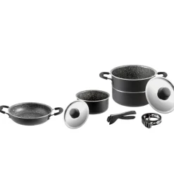 Set pentole da camperggio brunner "pirate 6+1 ø 18" in alluminio antiaderente