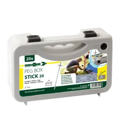 Set picchetti rotondi per tenda da campeggio brunner "peg box stick 20" in acciaio zincato 20 cm x ø 6 mm