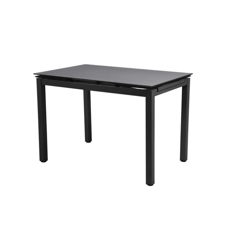 Set pranzo bellahome "minorca" nero con tavolo estensibile in vetro 4 sedute