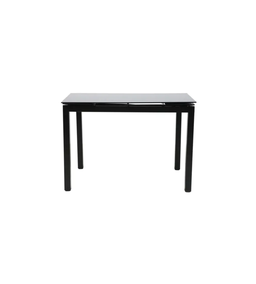 Set pranzo bellahome "minorca" nero con tavolo estensibile in vetro 4 sedute