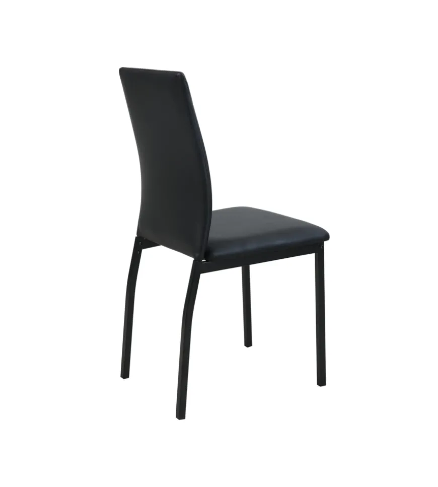 Set pranzo bellahome "minorca" nero con tavolo estensibile in vetro 4 sedute