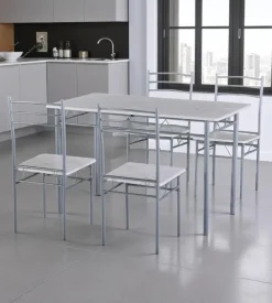 Set sala da pranzo "bergen" stone grey 4 sedute