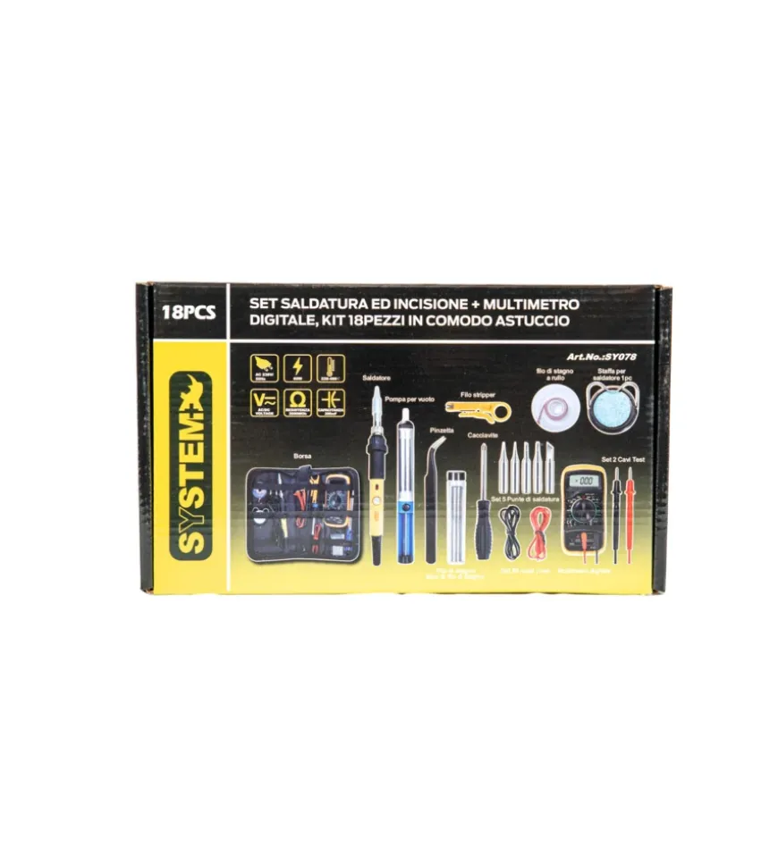 Set saldatura ed incisione con multimetro