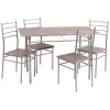 Set tavolo e 4 sedie in metallo e legno, 120x70x75 cm