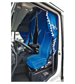 Set tende e coprisedili per camion in microfibra blu - lampa