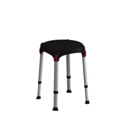 Sgabello da bagno regolabile tondo colore nero, ø33x39/54 cm