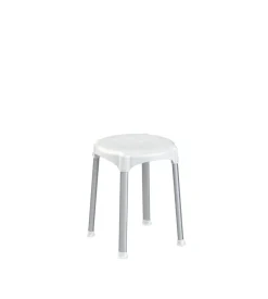 Sgabello da bagno tondo, bianco