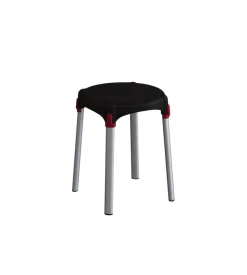 Sgabello da bagno tondo colore nero, ø33x42,5 cm