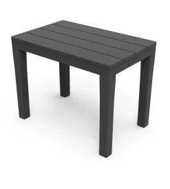 Sgabello da esterno "timor" in polipropilene effetto legno antracite 60x38,5x45 cm