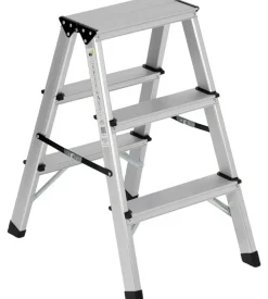 Sgabello essenza in alluminio con doppia salita e portata massima 150 kg 60x41x65,4 cm