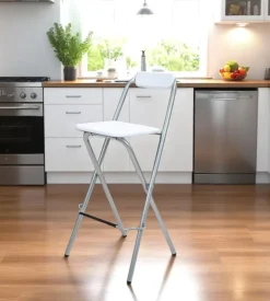 Sgabello pieghevole bellahome bianco 48,5x48x97 cm