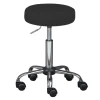 Sgabello pu nero girevole con ruote, 33x33x50-66 cm