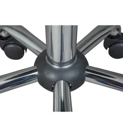 Sgabello pu nero girevole con ruote, 33x33x50-66 cm