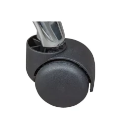 Sgabello pu nero girevole con ruote, 33x33x50-66 cm