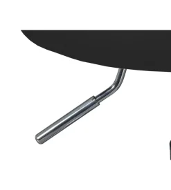 Sgabello pu nero girevole con ruote, 33x33x50-66 cm