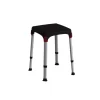 Sgabello regolabile da bagno quadrato nero, 30,5x30,5x39/54 cm