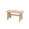 Sgabello tom in legno di pino grezzo, 38x19x21,5 cm