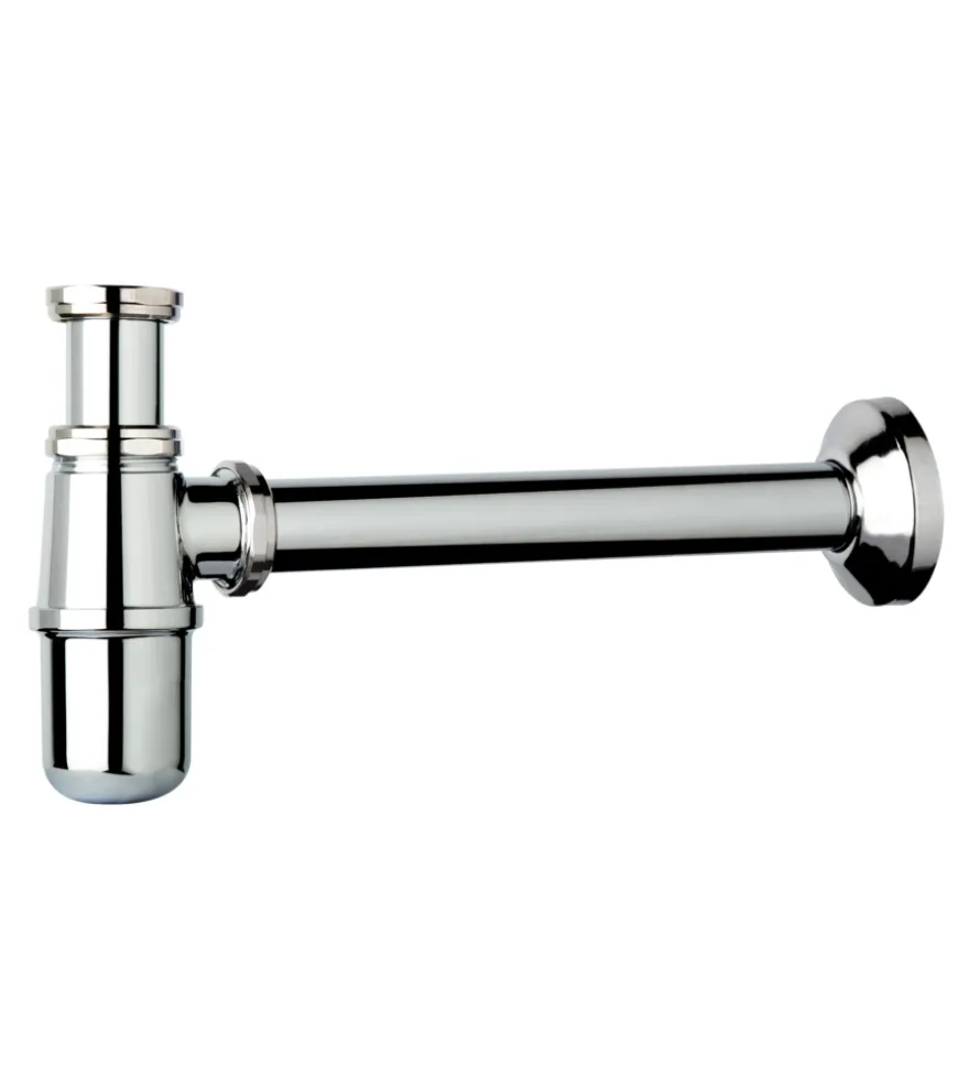 Sifone a bottiglia 1" in ottone cromato, per bagno