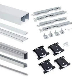 Sistema per ante scorrevoli in alluminio, spessore 16 mm