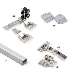 Sistema twofold per 2 ante scorrevoli e pieghevoli senza guida inferiore