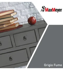 Smalto all'acqua acril-poliuretanico max meyer "brillante" colore grigio fumo, 125 ml