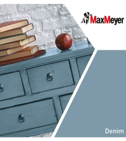 Smalto all'acqua acril-poliuretanico max meyer "brillante" colore denim, 125 ml