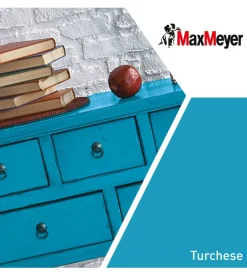 Smalto all'acqua acril-poliuretanico max meyer "brillante" colore turchese, 125 ml