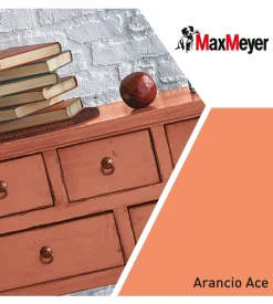 Smalto all'acqua acril-poliuretanico max meyer "brillante" colore arancione ace, 125 ml