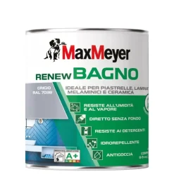 Smalto all'acqua bagno max meyer "renew" grigio 0,75 lt