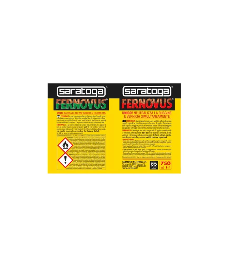 Smalto gel antiruggine saratoga "fernovus" bianco neve 750 ml