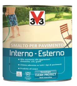 Smalto per pavimenti interno - esterno all'acqua - bianco - 0,5 litri
