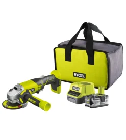 Smerigliatrice a batteria ryobi "r18ag-140s" 18v 115mm, con batteria 4.0 ah e caricabatterie