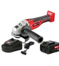 Smerigliatrice angolare a batteria valex "m-sma1 18", con batteria da 3 ah e caricabatterie