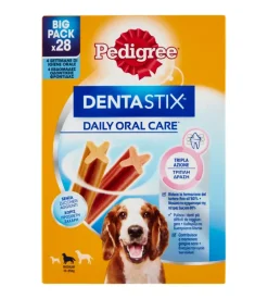 Snack igiene orale per cani di taglia media pedigree "dentastix", 28 pezzi