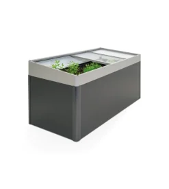 Sopralzo dell'aiuola rialzata 2x1 grigio quarzo metallizzato - biohort. 68013