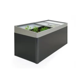 Sopralzo dell'aiuola rialzata 2x1 grigio quarzo metallizzato - biohort. 68013