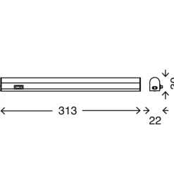 Sottopensile led bianco 31,3 cm, 4w
