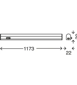 Sottopensile led bianco 117,3 cm, 14w