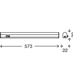 Sottopensile led bianco 57,3 cm, 8w