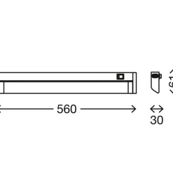 Sottopensile led titanio 56 cm, 8,5w