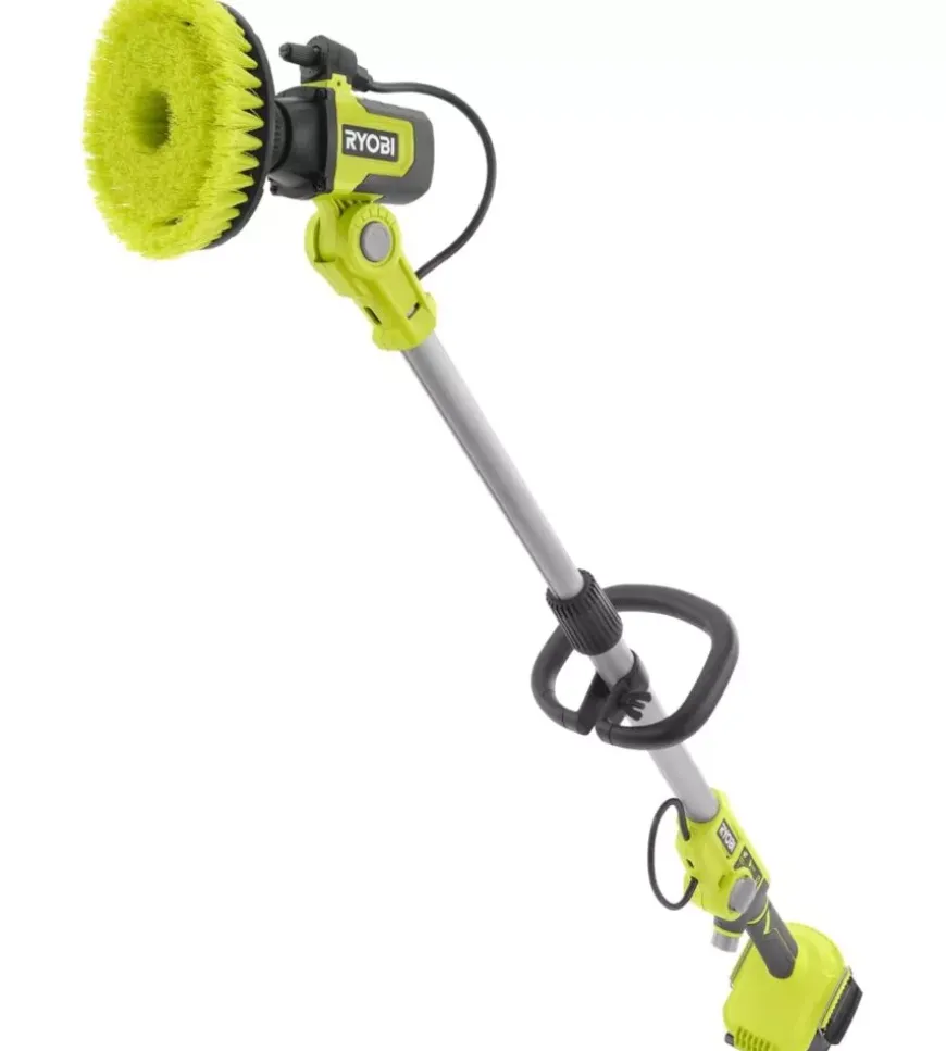 Spazzola telescopica con risciaquo - rwts18-0 - ryobi - solo corpo macchina