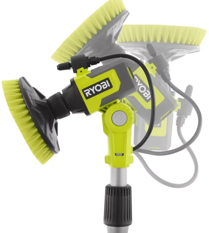 Spazzola telescopica con risciaquo - rwts18-0 - ryobi - solo corpo macchina