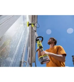 Spazzola telescopica con risciaquo - rwts18-0 - ryobi - solo corpo macchina