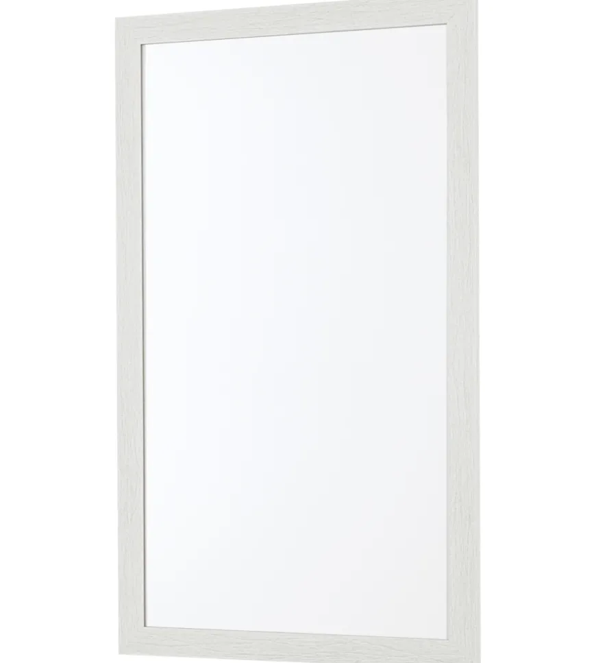 Specchio da bagno con cornice effetto legno bianco, 60x80cm