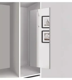 Specchio estraibile da armadio con finitura grigio metallizzato, 340x1000 mm