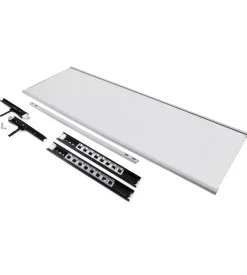 Specchio estraibile da armadio con finitura grigio metallizzato, 340x1000 mm