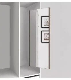 Specchio estraibile per armadio color moka, 340x1000 mm