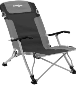 Spiaggina pieghevole brunner "bula xl" in acciaio e poliestere nero e grigio 61x74x87/31 cm