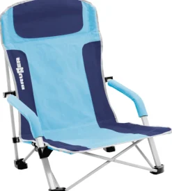 Spiaggina pieghevole brunner "bula" in acciaio e poliestere azzurro e blu 57x50x73,5 cm